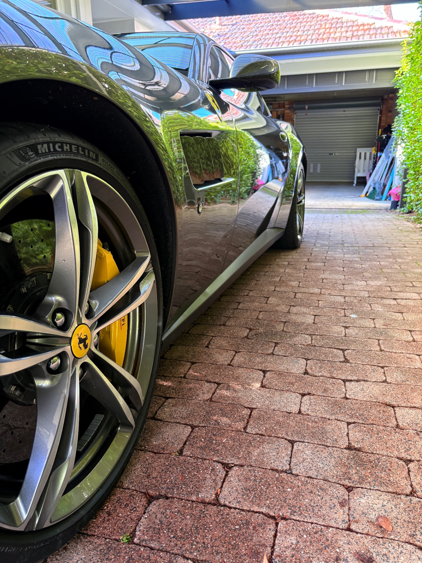 Alloy wheel and tyre after wheel-face cleaning and dressing