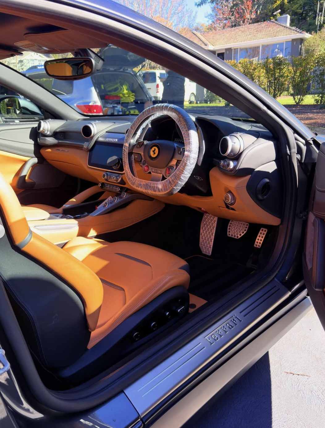 Interior of a family SUV after steam cleaning seats and console in Canberra